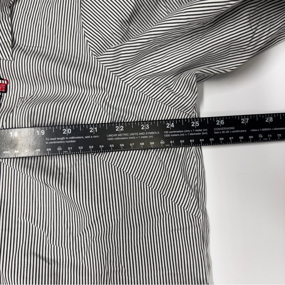 Allison Daley Women's Embroidered Black & White Striped Button-Up Shirt - Picture 9 of 10